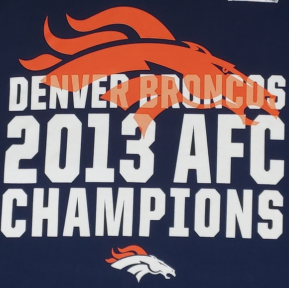 Nike Regular Fit Size Medium Denver Broncos 2013 AFC Champions Swoosh NWOT - Picture 4 of 7